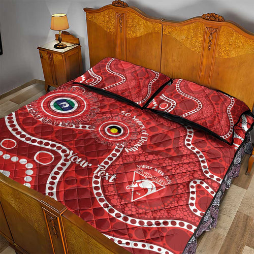 Sydney Swans NAIDOC Week 2026 Personalised Quilt Bed Set 50 Years of Deadly Aboriginal Art