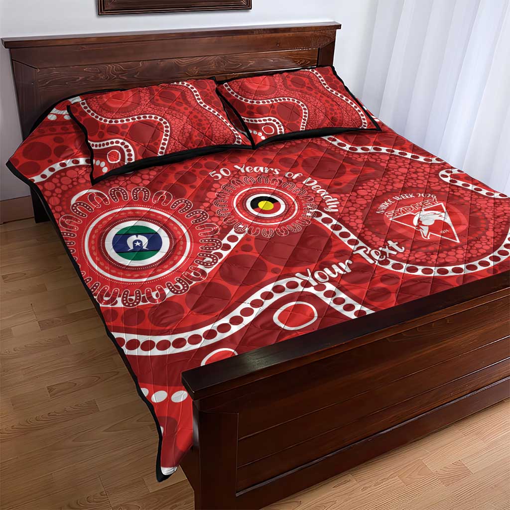 Sydney Swans NAIDOC Week 2026 Personalised Quilt Bed Set 50 Years of Deadly Aboriginal Art