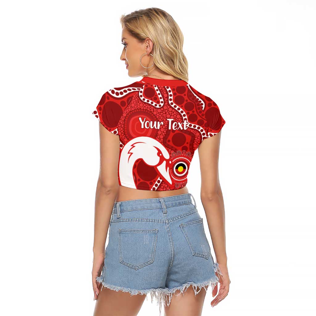 Sydney Swans NAIDOC Week 2026 Personalised Raglan Cropped T Shirt 50 Years of Deadly Aboriginal Art
