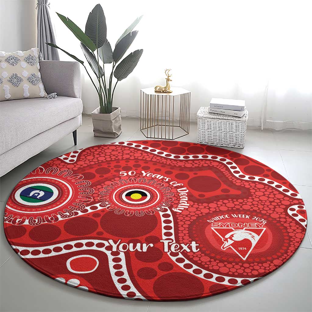 Sydney Swans NAIDOC Week 2026 Personalised Round Carpet 50 Years of Deadly Aboriginal Art