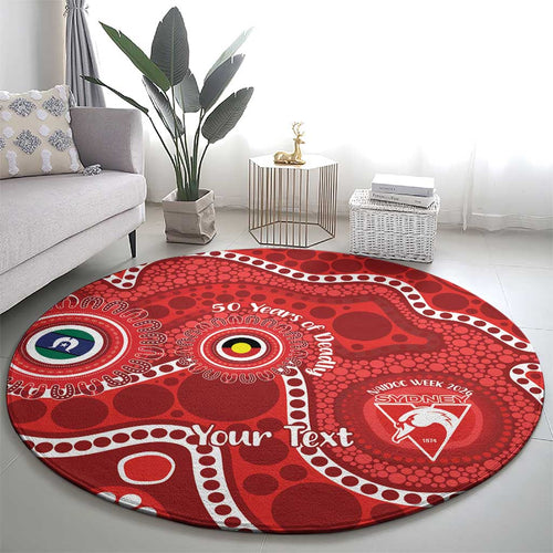 Sydney Swans NAIDOC Week 2026 Personalised Round Carpet 50 Years of Deadly Aboriginal Art
