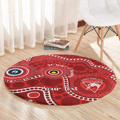 Sydney Swans NAIDOC Week 2026 Personalised Round Carpet 50 Years of Deadly Aboriginal Art