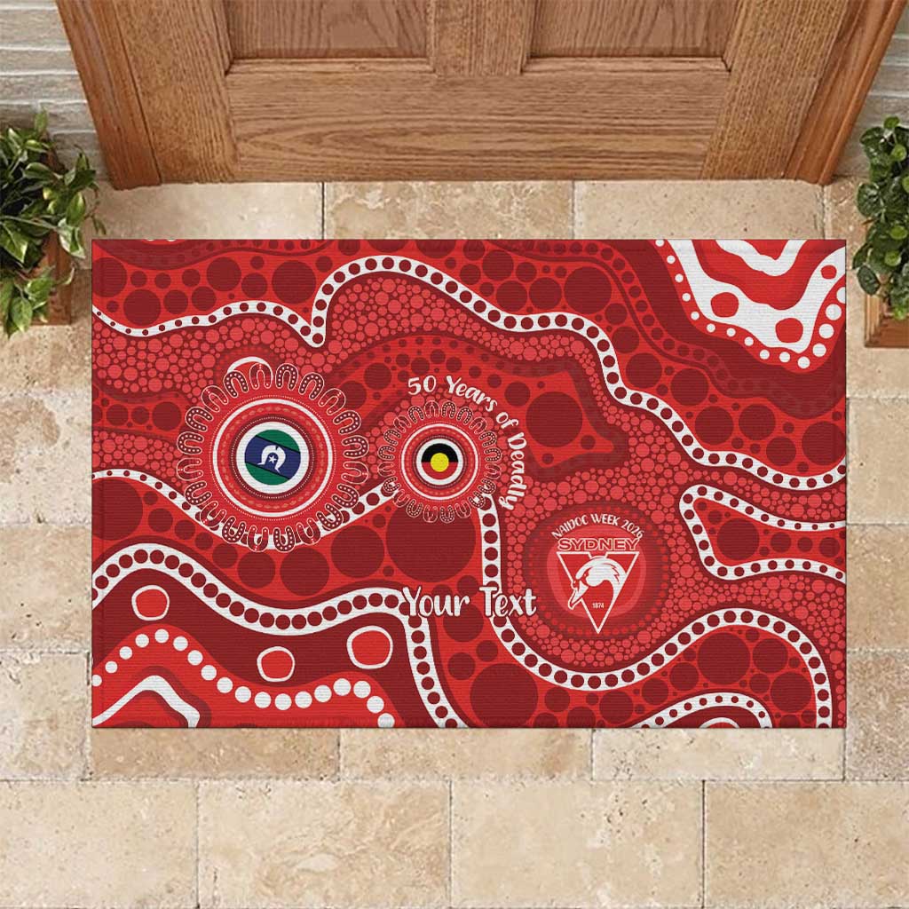 Sydney Swans NAIDOC Week 2026 Personalised Rubber Doormat 50 Years of Deadly Aboriginal Art