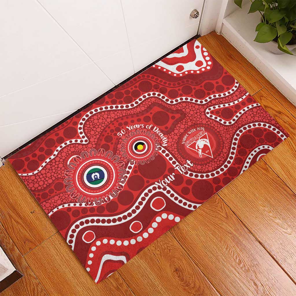 Sydney Swans NAIDOC Week 2026 Personalised Rubber Doormat 50 Years of Deadly Aboriginal Art
