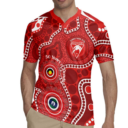 Sydney Swans NAIDOC Week 2026 Personalised Rugby Jersey 50 Years of Deadly Aboriginal Art