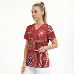 Sydney Swans NAIDOC Week 2026 Personalised Scrub Top 50 Years of Deadly Aboriginal Art