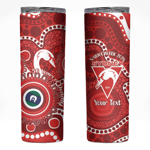 Sydney Swans NAIDOC Week 2026 Personalised Skinny Tumbler 50 Years of Deadly Aboriginal Art