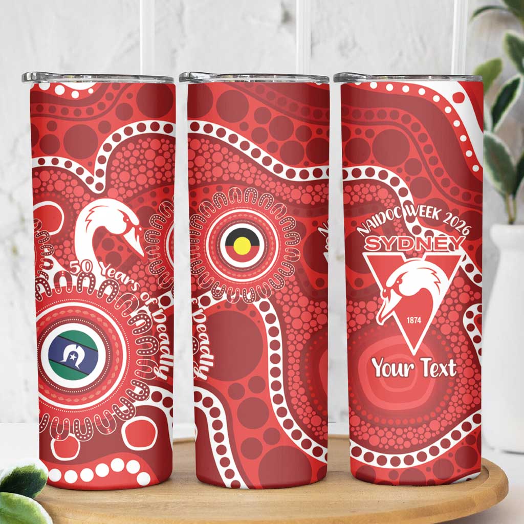 Sydney Swans NAIDOC Week 2026 Personalised Skinny Tumbler 50 Years of Deadly Aboriginal Art