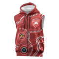 Sydney Swans NAIDOC Week 2026 Personalised Sleeveless Zip Hoodie 50 Years of Deadly Aboriginal Art