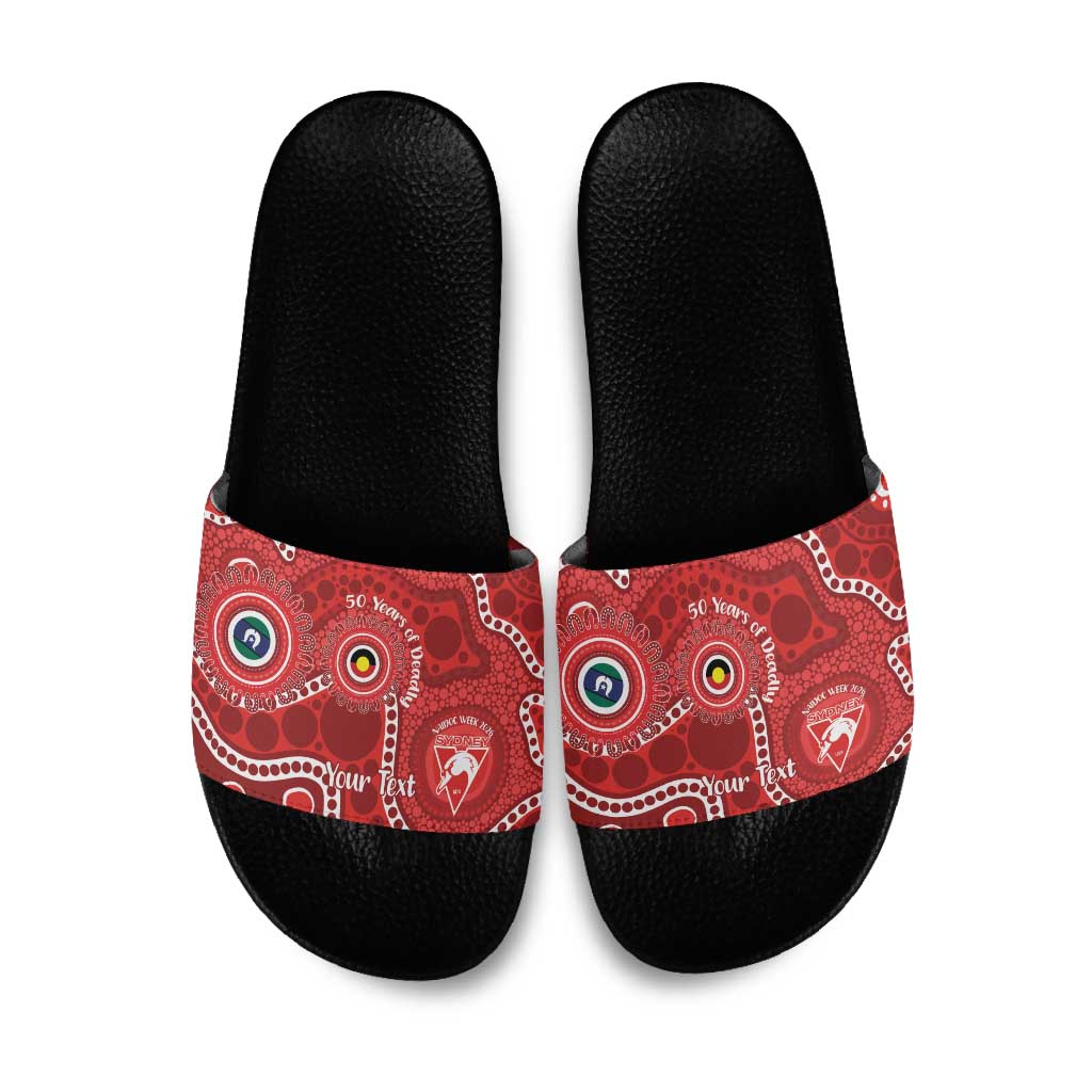 Sydney Swans NAIDOC Week 2026 Personalised Slide Sandals 50 Years of Deadly Aboriginal Art
