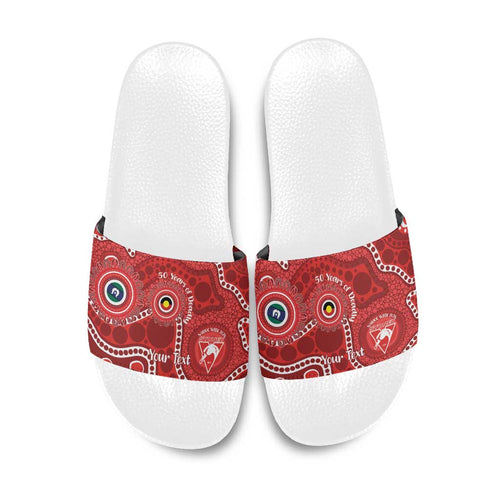 Sydney Swans NAIDOC Week 2026 Personalised Slide Sandals 50 Years of Deadly Aboriginal Art