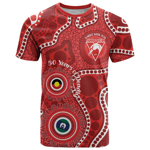 Sydney Swans NAIDOC Week 2026 Personalised T Shirt 50 Years of Deadly Aboriginal Art
