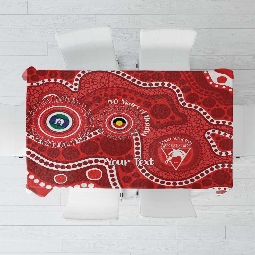 Sydney Swans NAIDOC Week 2026 Personalised Tablecloth 50 Years of Deadly Aboriginal Art