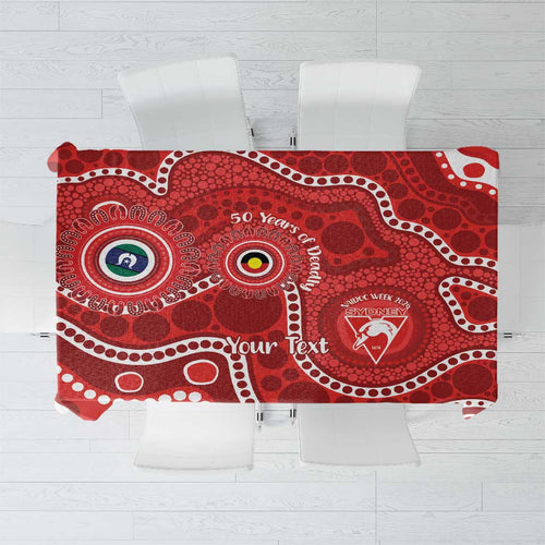 Sydney Swans NAIDOC Week 2026 Personalised Tablecloth 50 Years of Deadly Aboriginal Art
