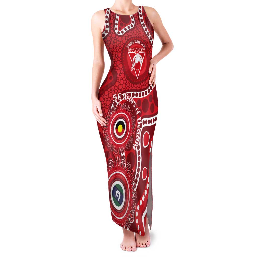 Sydney Swans NAIDOC Week 2026 Personalised Tank Maxi Dress 50 Years of Deadly Aboriginal Art