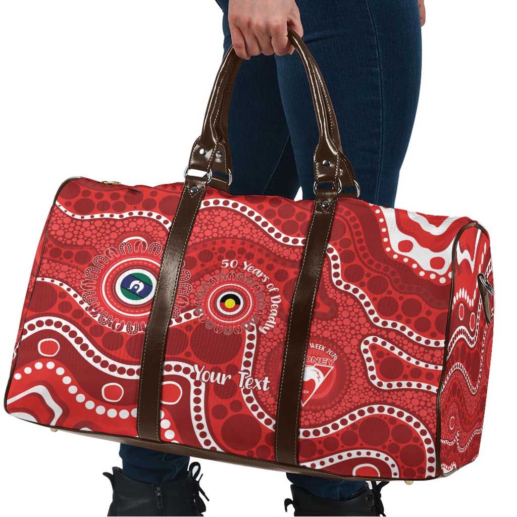 Sydney Swans NAIDOC Week 2026 Personalised Travel Bag 50 Years of Deadly Aboriginal Art