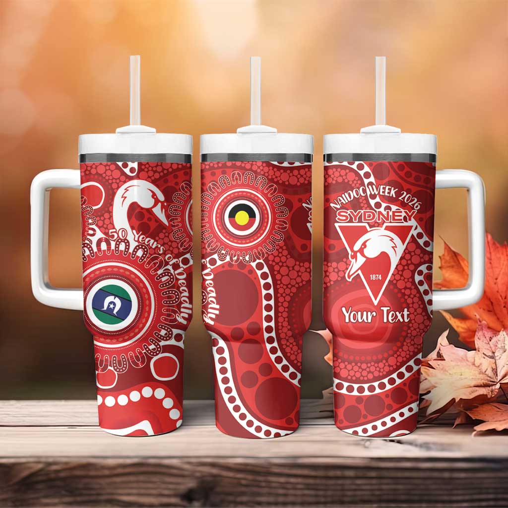 Sydney Swans NAIDOC Week 2026 Personalised Tumbler With Handle 50 Years of Deadly Aboriginal Art