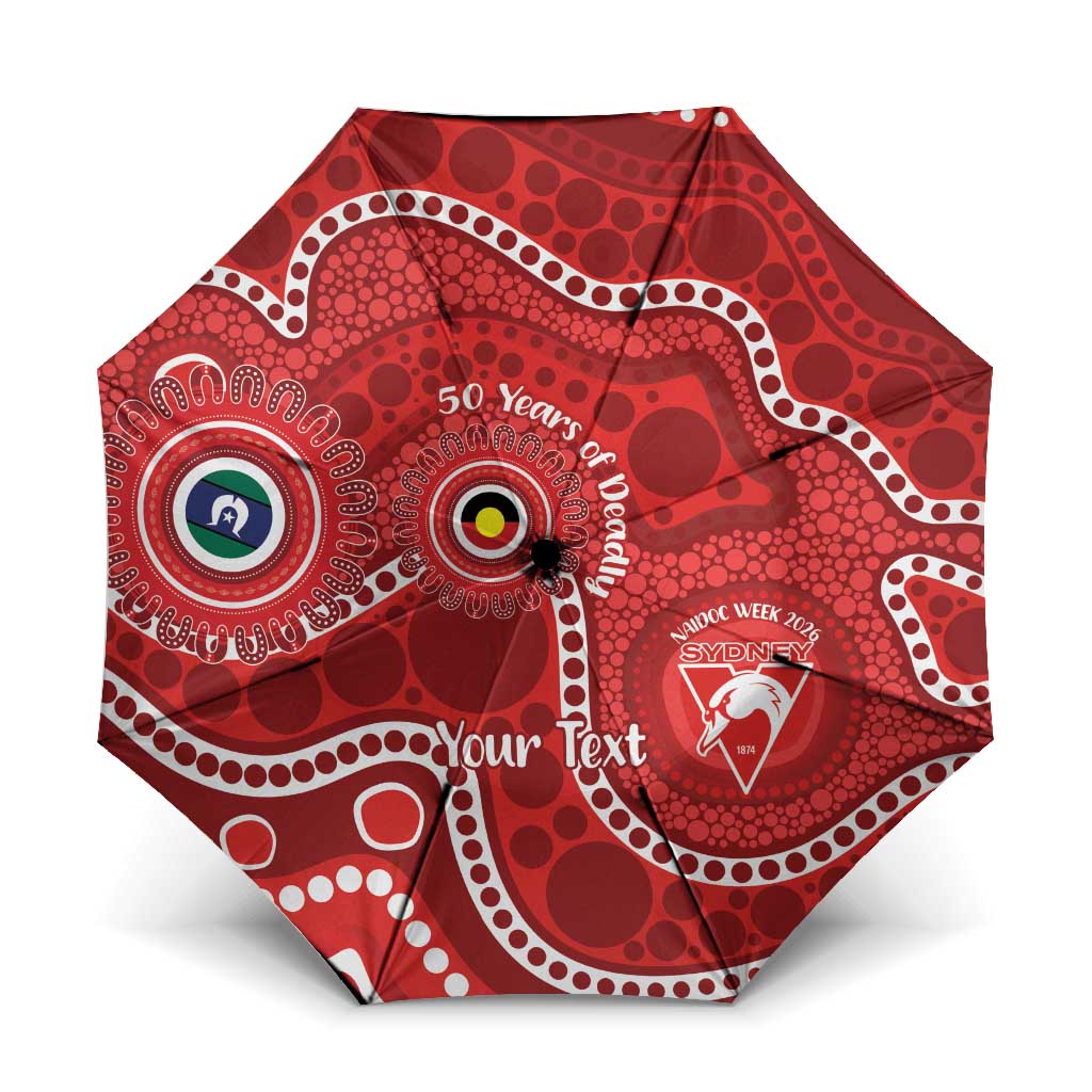 Sydney Swans NAIDOC Week 2026 Personalised Umbrella 50 Years of Deadly Aboriginal Art