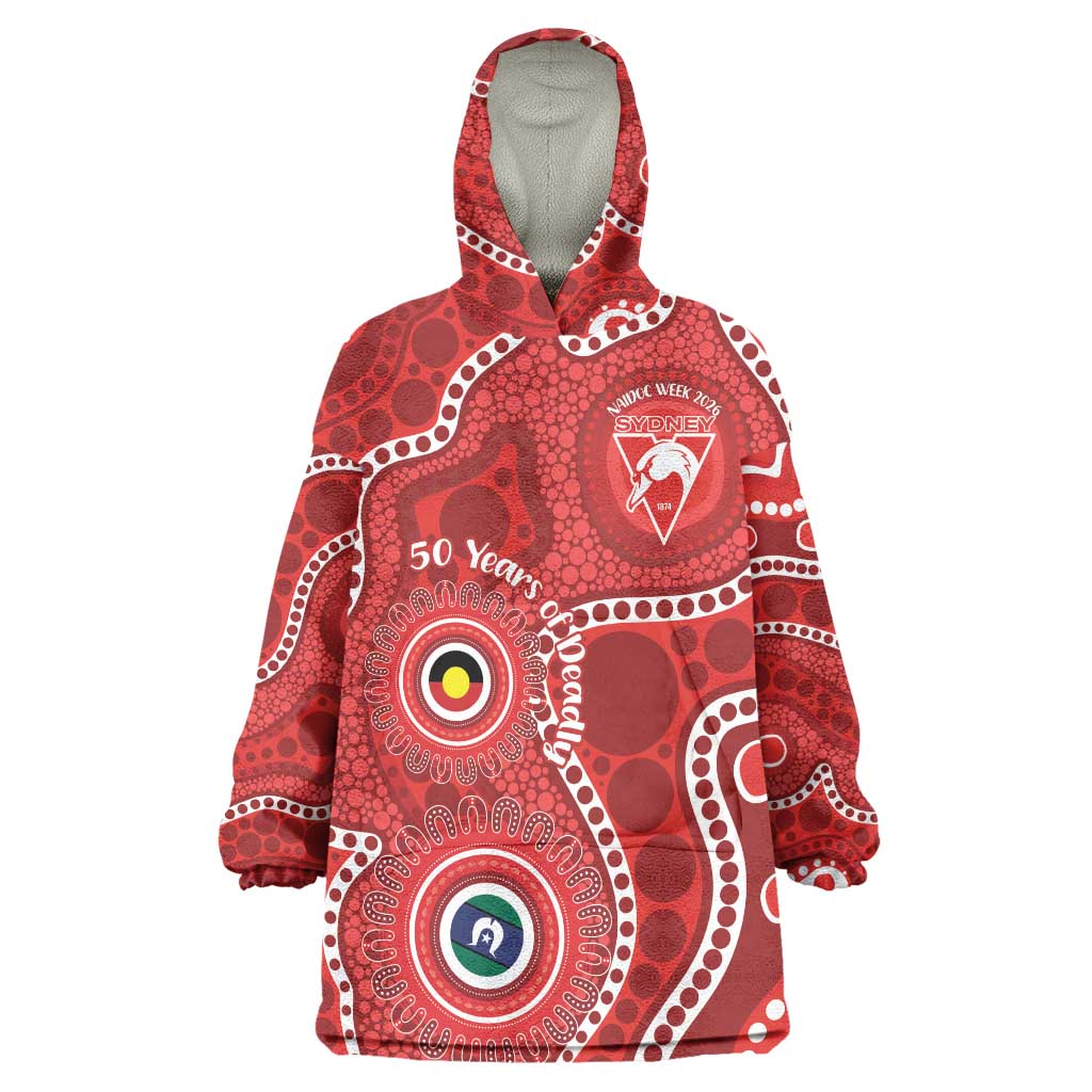 Sydney Swans NAIDOC Week 2026 Personalised Wearable Blanket Hoodie 50 Years of Deadly Aboriginal Art