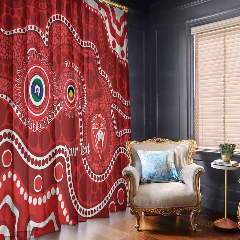 Sydney Swans NAIDOC Week 2026 Personalised Window Curtain 50 Years of Deadly Aboriginal Art