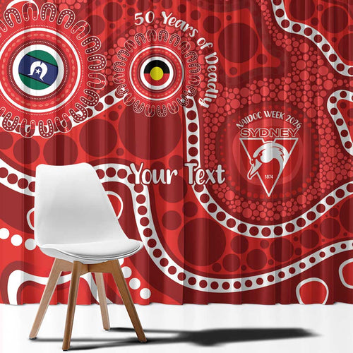 Sydney Swans NAIDOC Week 2026 Personalised Window Curtain 50 Years of Deadly Aboriginal Art