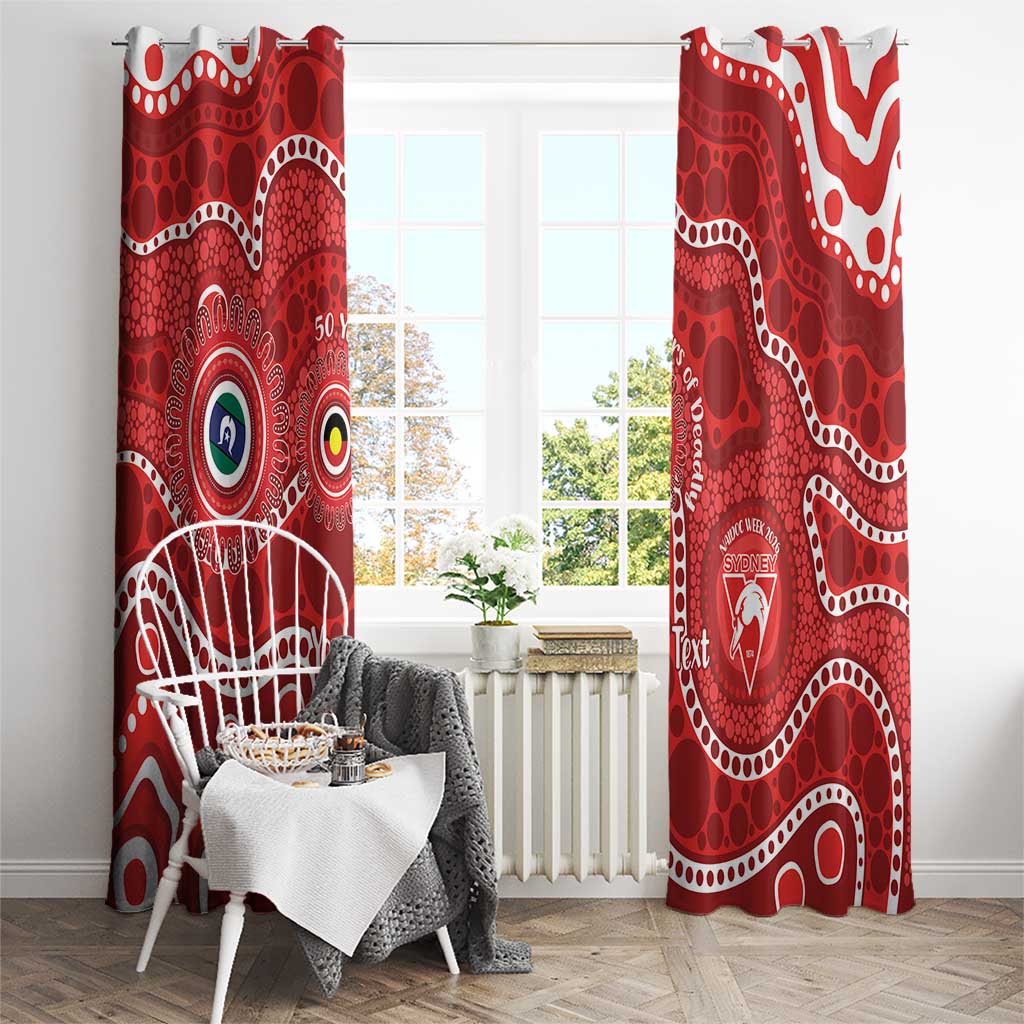 Sydney Swans NAIDOC Week 2026 Personalised Window Curtain 50 Years of Deadly Aboriginal Art