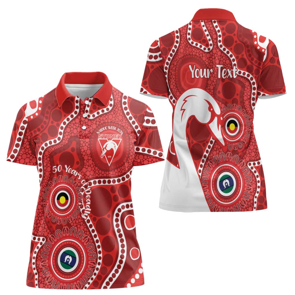 Sydney Swans NAIDOC Week 2026 Personalised Women Polo Shirt 50 Years of Deadly Aboriginal Art