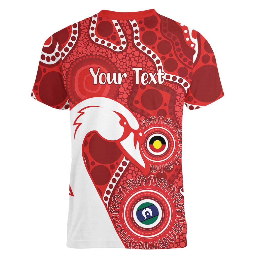 Sydney Swans NAIDOC Week 2026 Personalised Women V-Neck T-Shirt 50 Years of Deadly Aboriginal Art