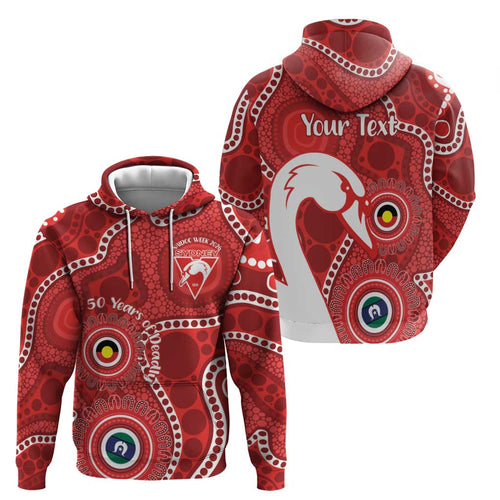 Sydney Swans NAIDOC Week 2026 Personalised Zip Hoodie 50 Years of Deadly Aboriginal Art