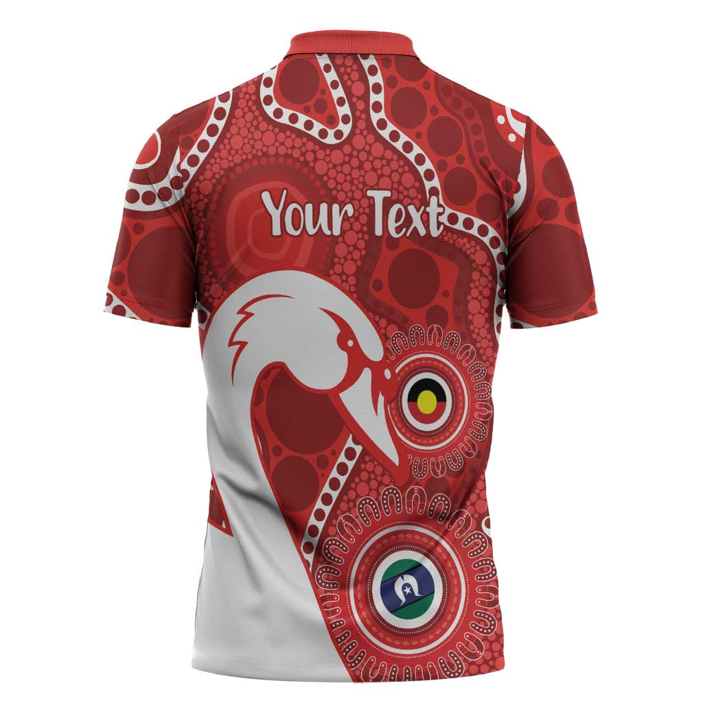 Sydney Swans NAIDOC Week 2026 Personalised Zipper Polo Shirt 50 Years of Deadly Aboriginal Art