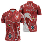 Sydney Swans NAIDOC Week 2026 Personalised Zipper Polo Shirt 50 Years of Deadly Aboriginal Art