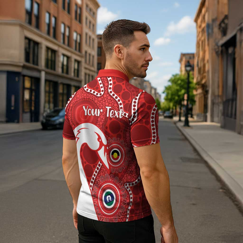 Sydney Swans NAIDOC Week 2026 Personalised Zipper Polo Shirt 50 Years of Deadly Aboriginal Art