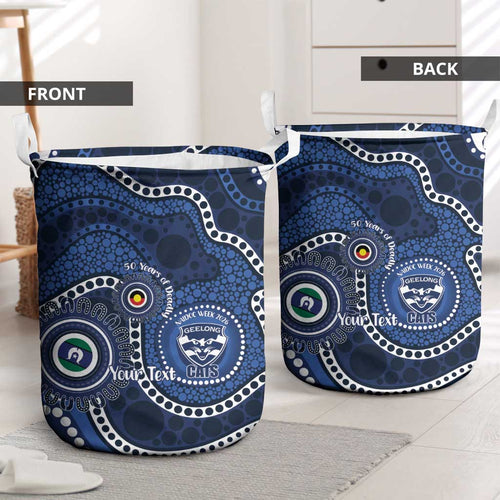 Geelong Cats NAIDOC Week 2026 Personalised Laundry Basket 50 Years of Deadly Aboriginal Art