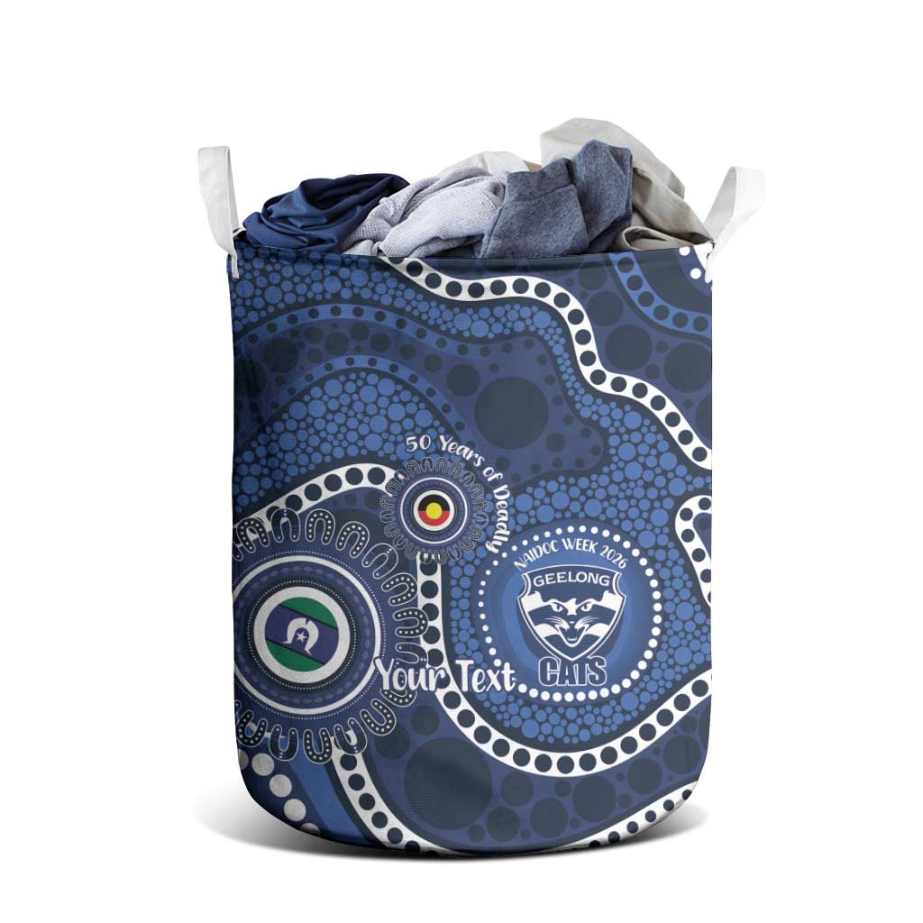 Geelong Cats NAIDOC Week 2026 Personalised Laundry Basket 50 Years of Deadly Aboriginal Art