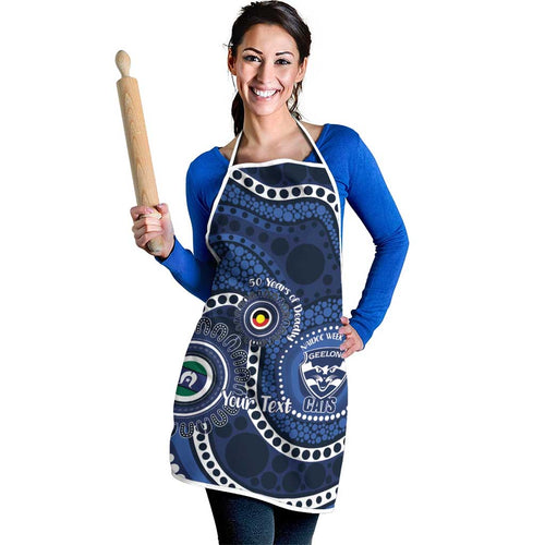 Geelong Cats NAIDOC Week 2026 Personalised Apron 50 Years of Deadly Aboriginal Art