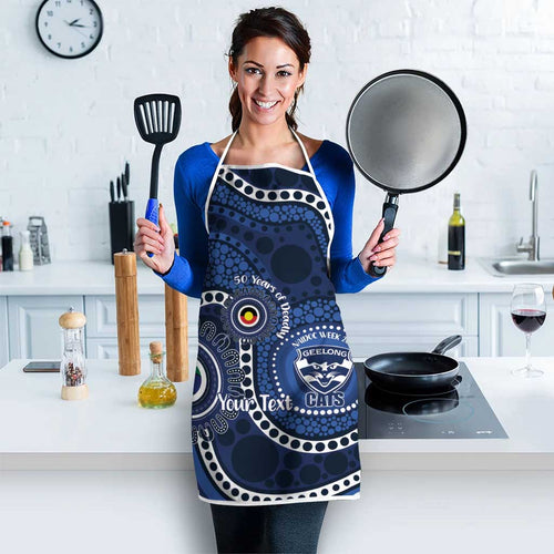 Geelong Cats NAIDOC Week 2026 Personalised Apron 50 Years of Deadly Aboriginal Art