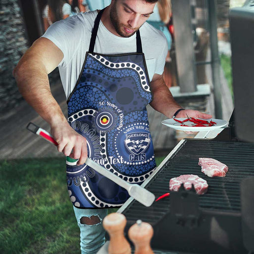 Geelong Cats NAIDOC Week 2026 Personalised Apron 50 Years of Deadly Aboriginal Art