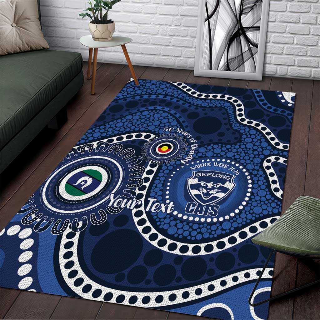 Geelong Cats NAIDOC Week 2026 Personalised Area Rug 50 Years of Deadly Aboriginal Art
