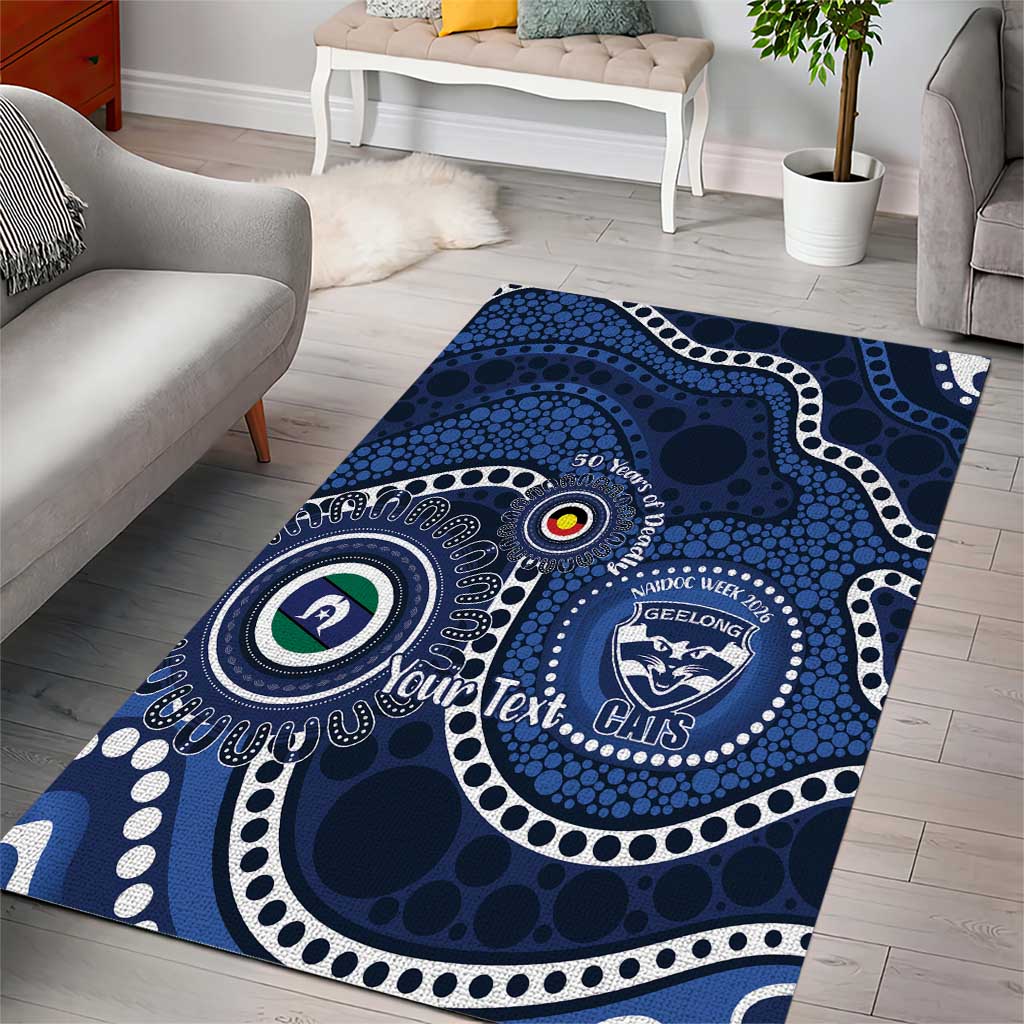 Geelong Cats NAIDOC Week 2026 Personalised Area Rug 50 Years of Deadly Aboriginal Art