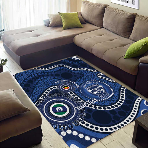 Geelong Cats NAIDOC Week 2026 Personalised Area Rug 50 Years of Deadly Aboriginal Art