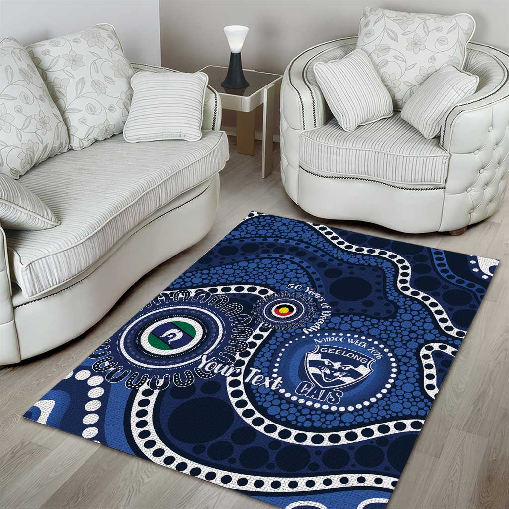 Geelong Cats NAIDOC Week 2026 Personalised Area Rug 50 Years of Deadly Aboriginal Art