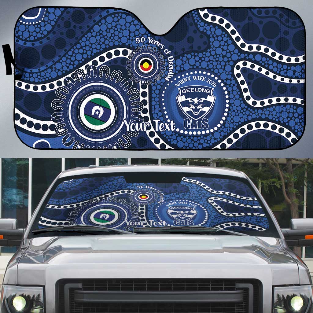 Geelong Cats NAIDOC Week 2026 Personalised Auto Sun Shade 50 Years of Deadly Aboriginal Art