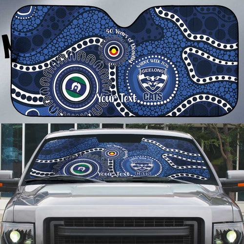 Geelong Cats NAIDOC Week 2026 Personalised Auto Sun Shade 50 Years of Deadly Aboriginal Art