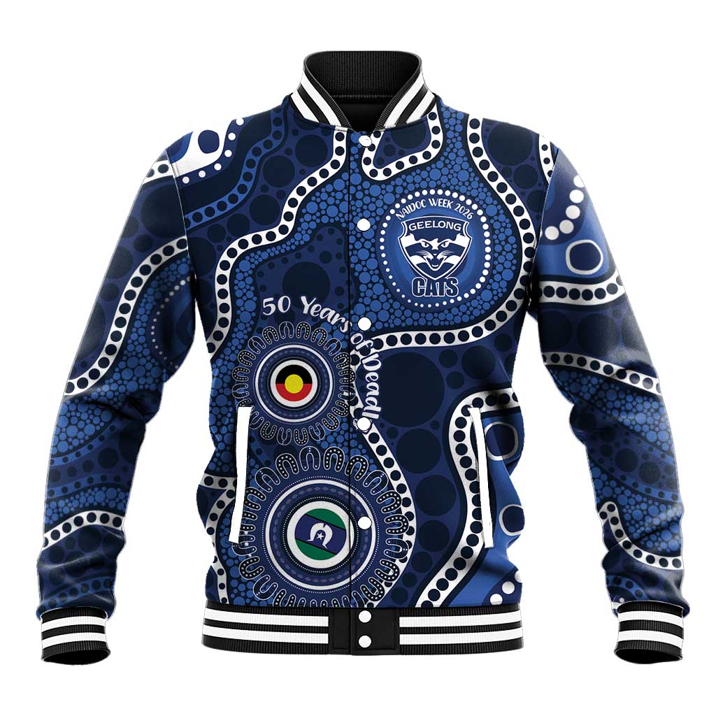 Geelong Cats NAIDOC Week 2026 Personalised Baseball Jacket 50 Years of Deadly Aboriginal Art