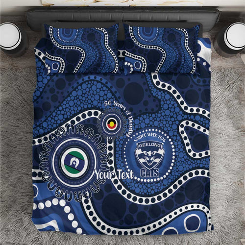 Geelong Cats NAIDOC Week 2026 Personalised Bedding Set 50 Years of Deadly Aboriginal Art