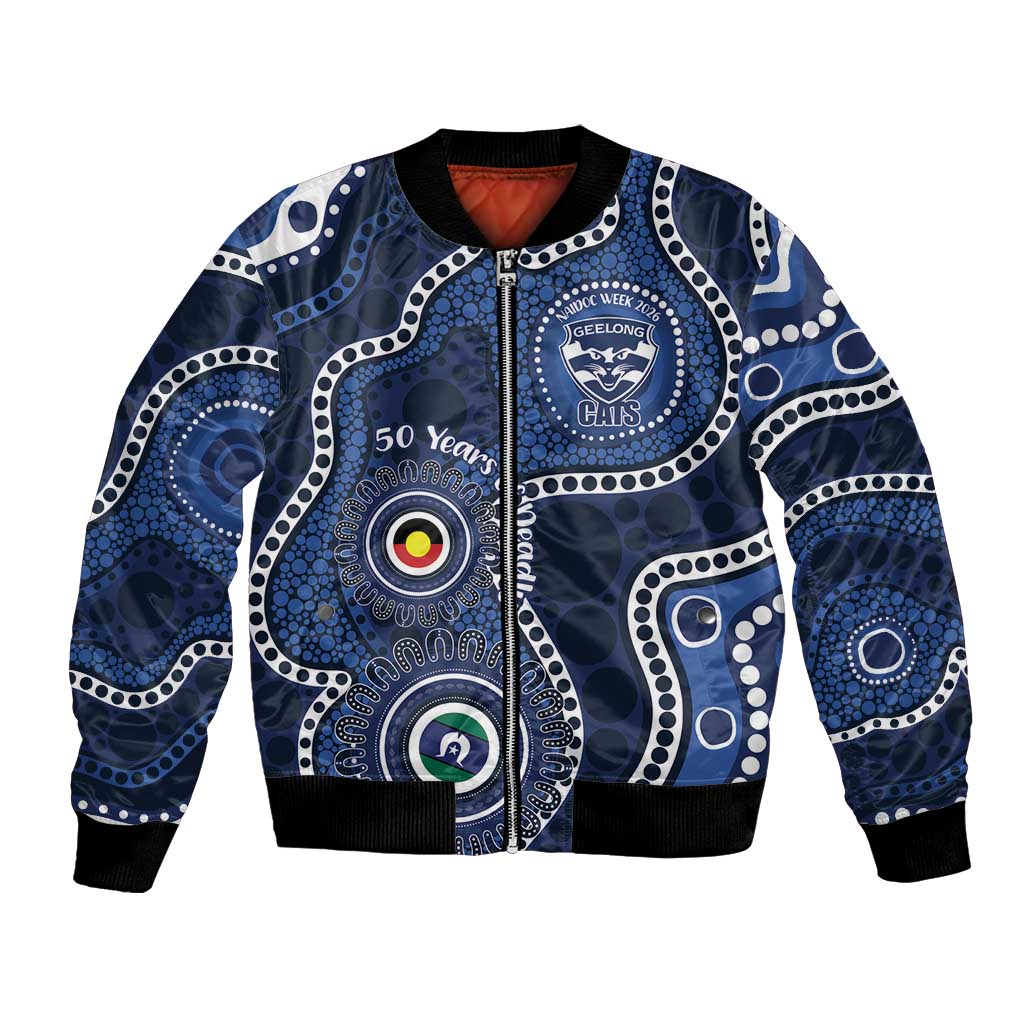 Geelong Cats NAIDOC Week 2026 Personalised Bomber Jacket 50 Years of Deadly Aboriginal Art