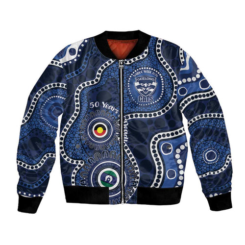 Geelong Cats NAIDOC Week 2026 Personalised Bomber Jacket 50 Years of Deadly Aboriginal Art