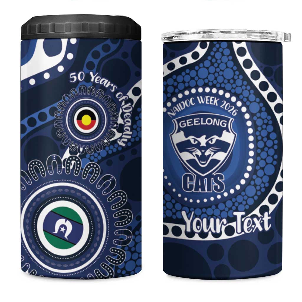 Geelong Cats NAIDOC Week 2026 Personalised 4 in 1 Can Cooler Tumbler 50 Years of Deadly Aboriginal Art