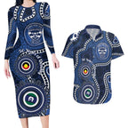 Geelong Cats NAIDOC Week 2026 Personalised Couples Matching Long Sleeve Bodycon Dress and Hawaiian Shirt 50 Years of Deadly Aboriginal Art