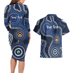 Geelong Cats NAIDOC Week 2026 Personalised Couples Matching Long Sleeve Bodycon Dress and Hawaiian Shirt 50 Years of Deadly Aboriginal Art